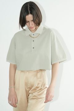 クロップド ポロ シャツ -  CROPPED POLO TOPS - MINT