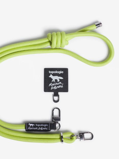 【Topologie / トポロジー】アジャスタブルロープストラップ 刻印カラビナ付き 86〜150cm citron vert
