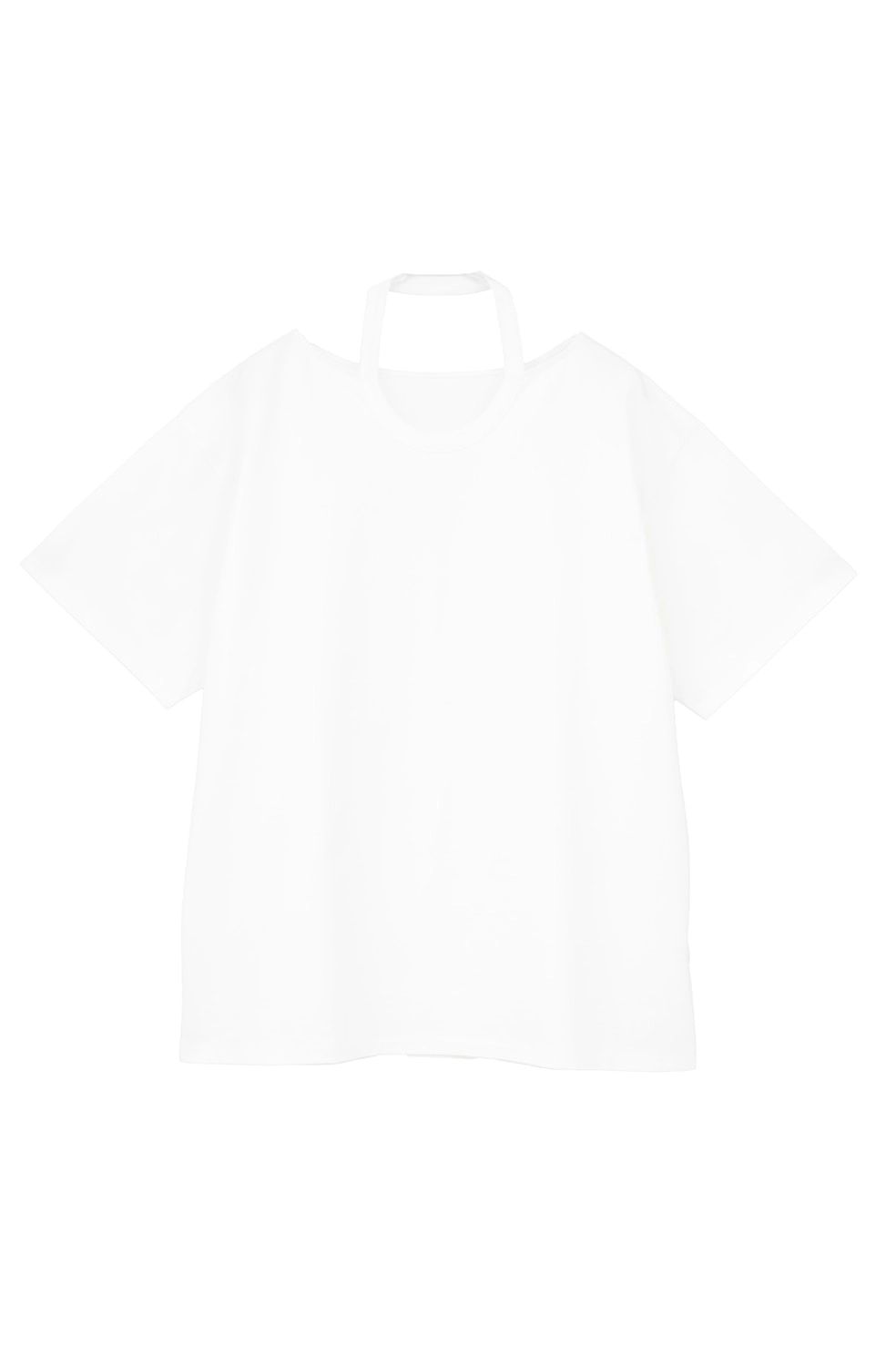 ダブルフェイストップス - W FACE NOTCHED RIB OVER TOPS (WHITE)