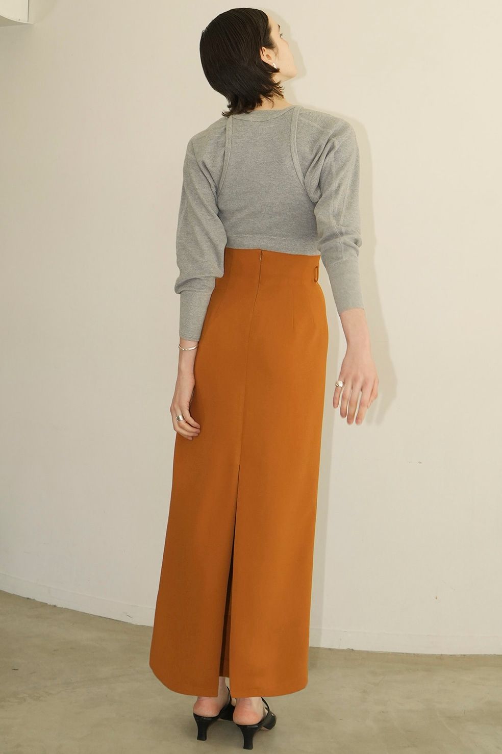 レイヤード ビスチェ サーマル トップス - GREY -  LAYRED BUSTIER THERMAL TOPS