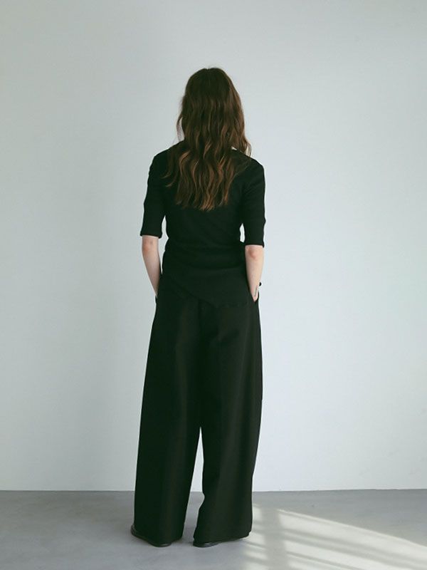 フロントスナップハーフスリーブエアリープルオーバー - BLACK