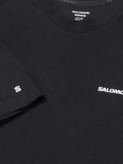 SALOMON LOGO 男性用半袖 T シャツ - BLACK