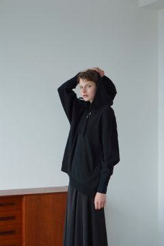 ヘビー リブ フーディ - HEAVY RIB HOODIE - -BLACK