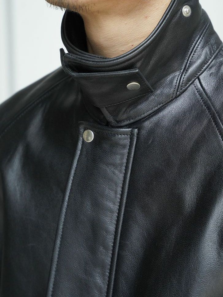 ゴート レザーブルゾン - GOATLEATHER DRIZZLER JACKET - BLACK