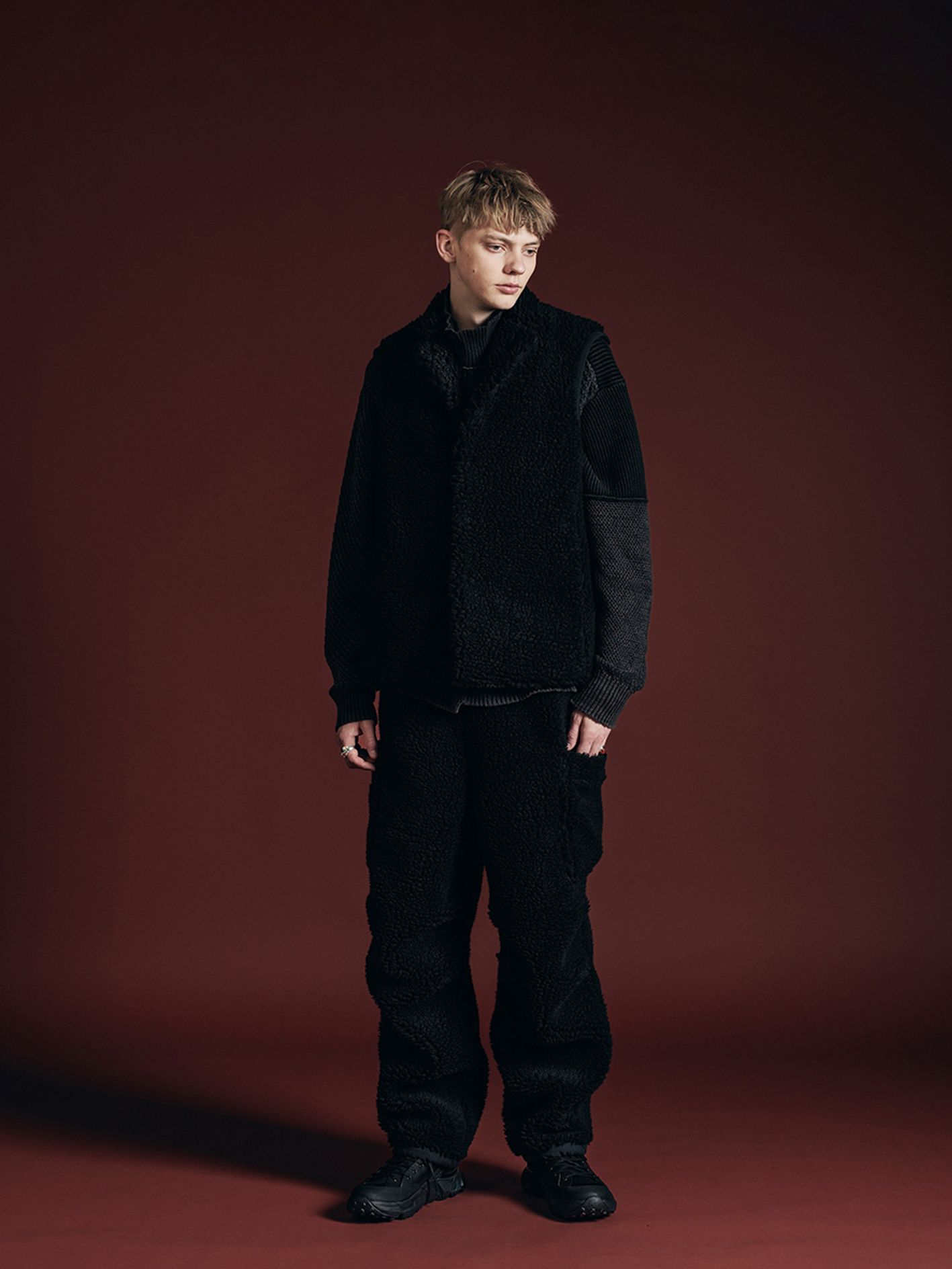 ボアスリーブレスジャケット - BOA SLEEVELESS JACKET - VI-3630-06 - A-BLACK