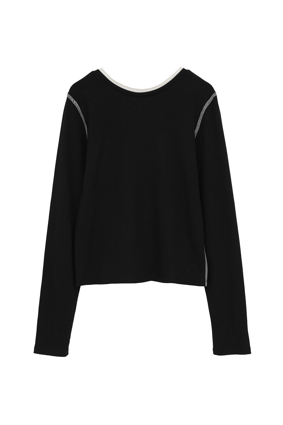 バイカラーカーディガン | W FACE BICOLOR CARDIGAN (BLACK)