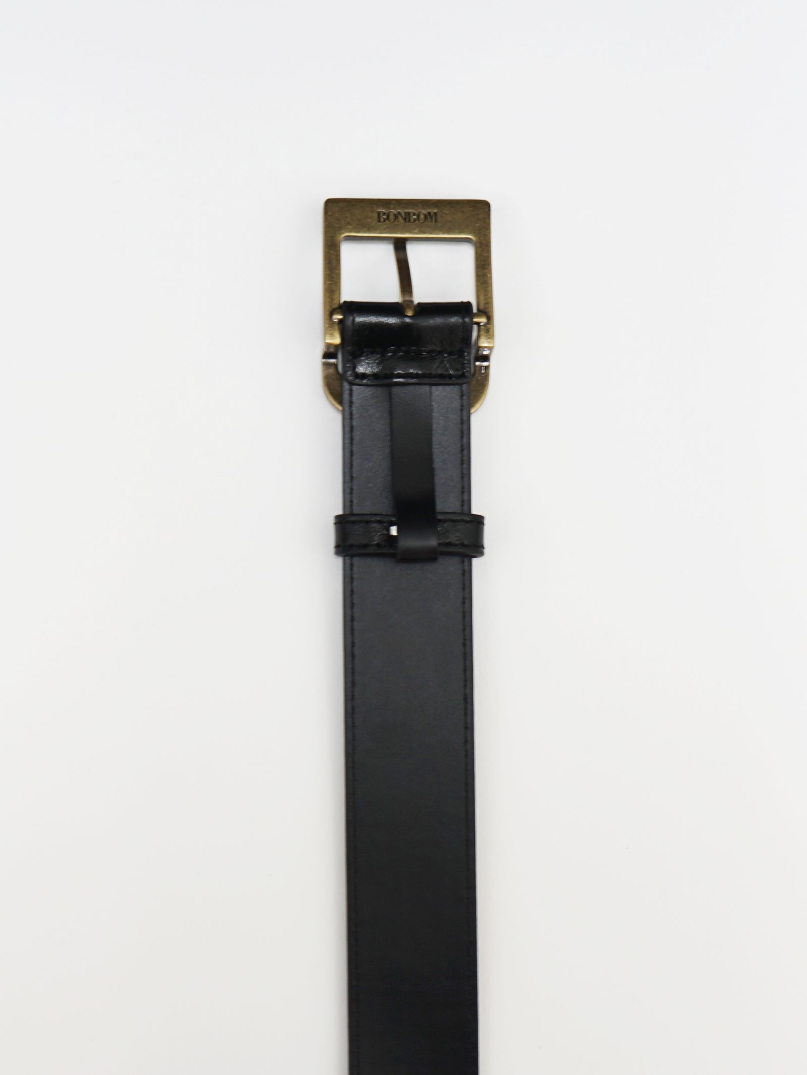 ”B”バックルベルト  -  BLACK × ANTIQUE GOLD