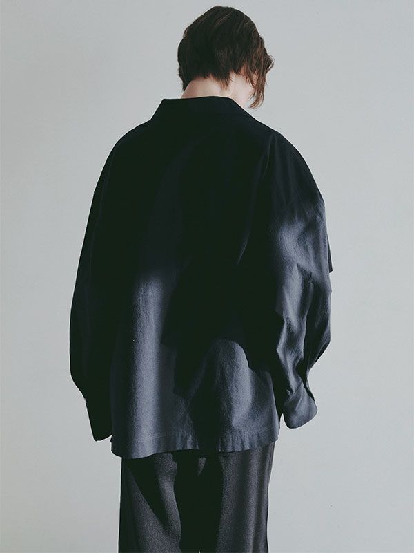 コットンシルクスキッパーシャツ - NAVY