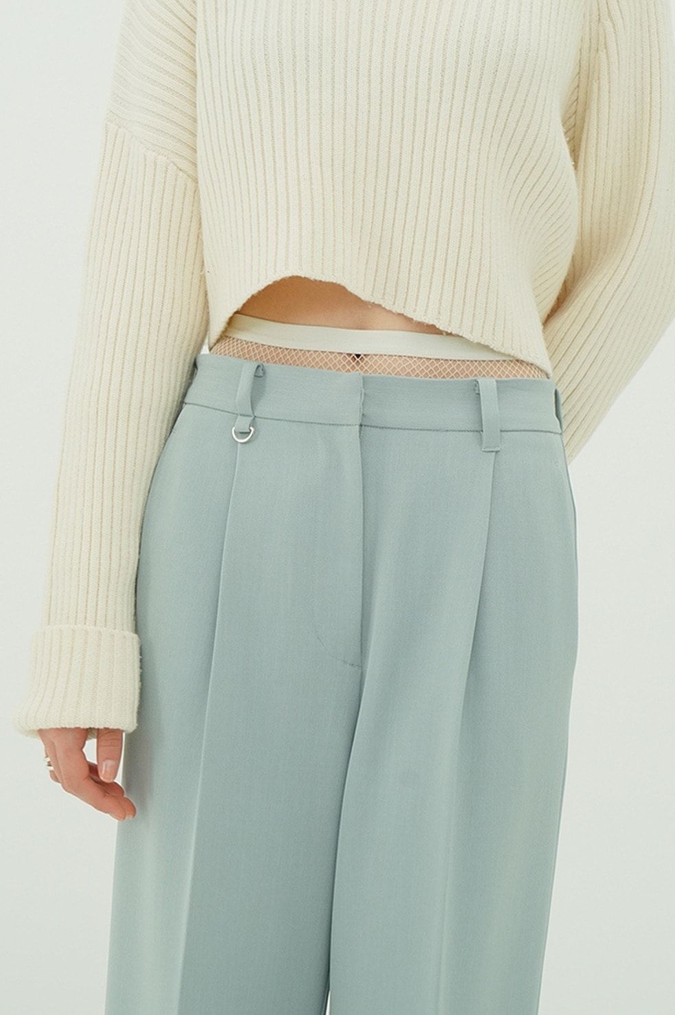 ツーウェイタックストレートパンツ - 2WAY TUCK STRAIGHT PANTS (BLUE)