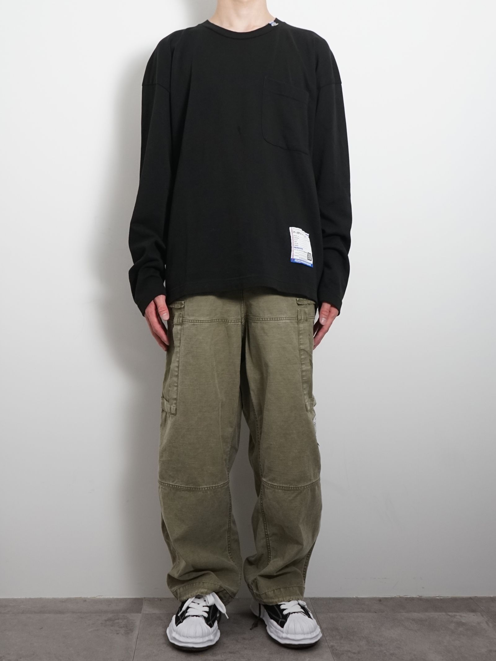 Maison MIHARA YASUHIRO - コットンサテン カーゴパンツ - Cotton Satin Cargo Pants - BLACK  | ADDICT WEB SHOP