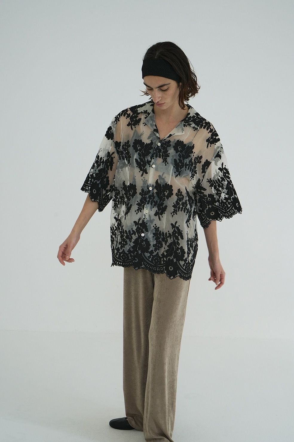 シアーフラワーレースシャツ | SHEER FLOWER LACE SHIRTS - MIX