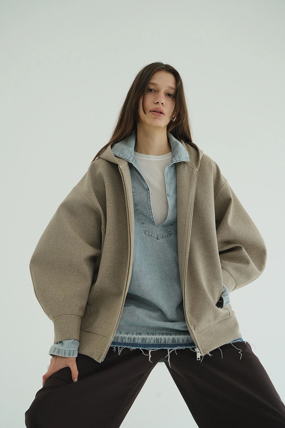 ボンディング ジップフーディ - CONSTRUCTIVE BONDING HOODIE (BEIGE)