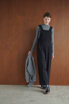 BACK RIBBON SUSPENDER SALOPETTE -  BLACK