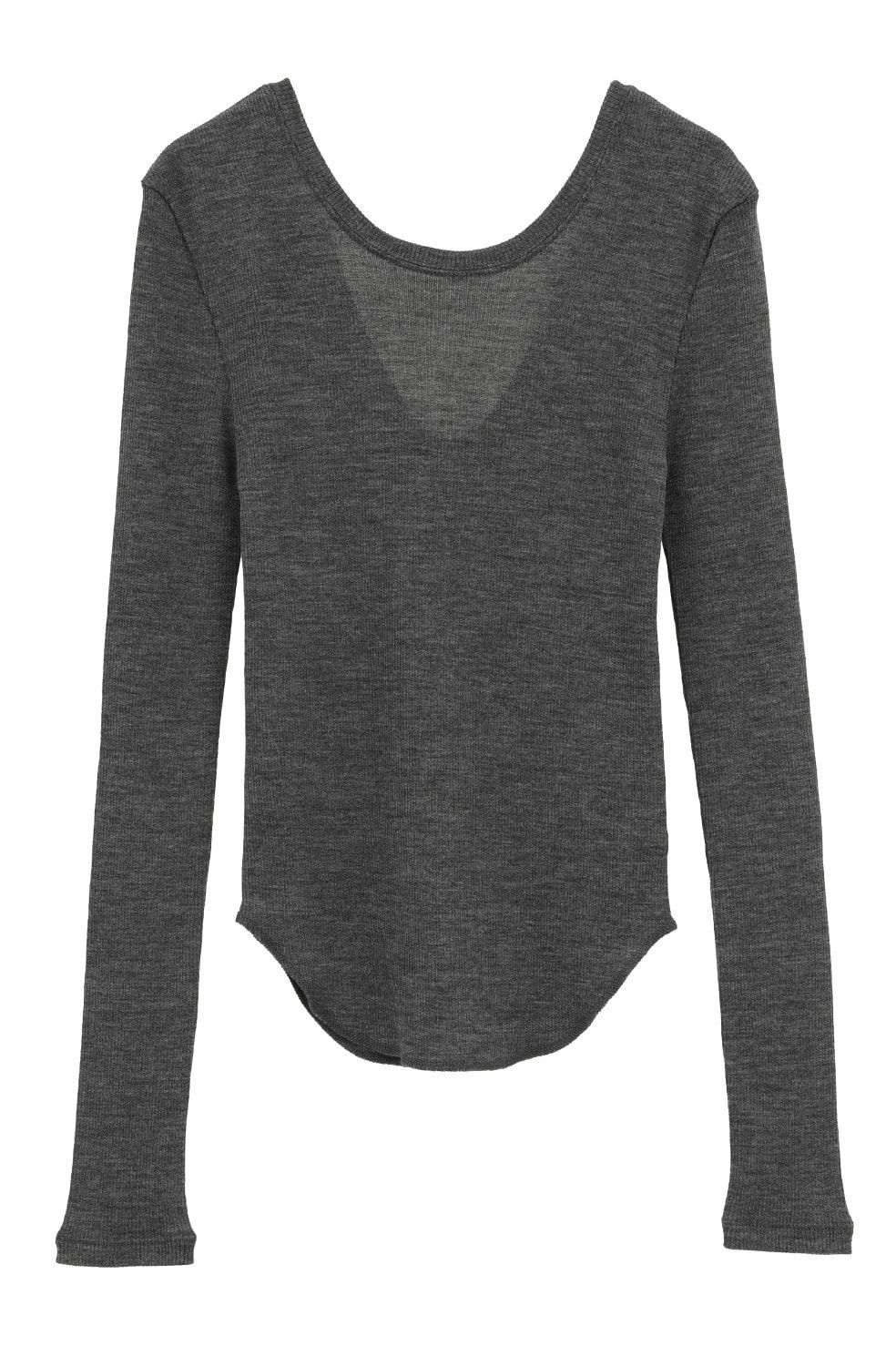 ウールリブカットソー - W FACE WOOL RIB TOPS（GREY）