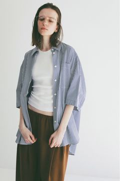 ハーフスリーブヒュージーシャツ - HALF SLEEVE HUGE SHIRTS (STRIPE)