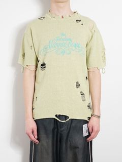 ディストレスドニットティーシャツ  - Distressed KNIT TEE - YELLOW