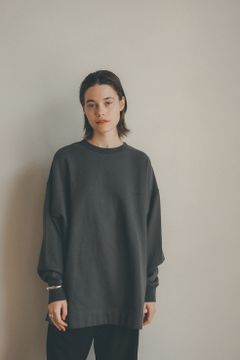 ワイドスウェット - FRUIT OF THE LOOM ×CLANE WIDE SWEAT TOPS CHARCOAL GRAY