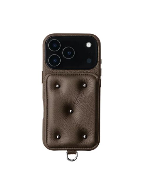 【BALLON CINQ】 手帳型 レザーケース iPhone 14～17シリーズ対応 (エトープ）