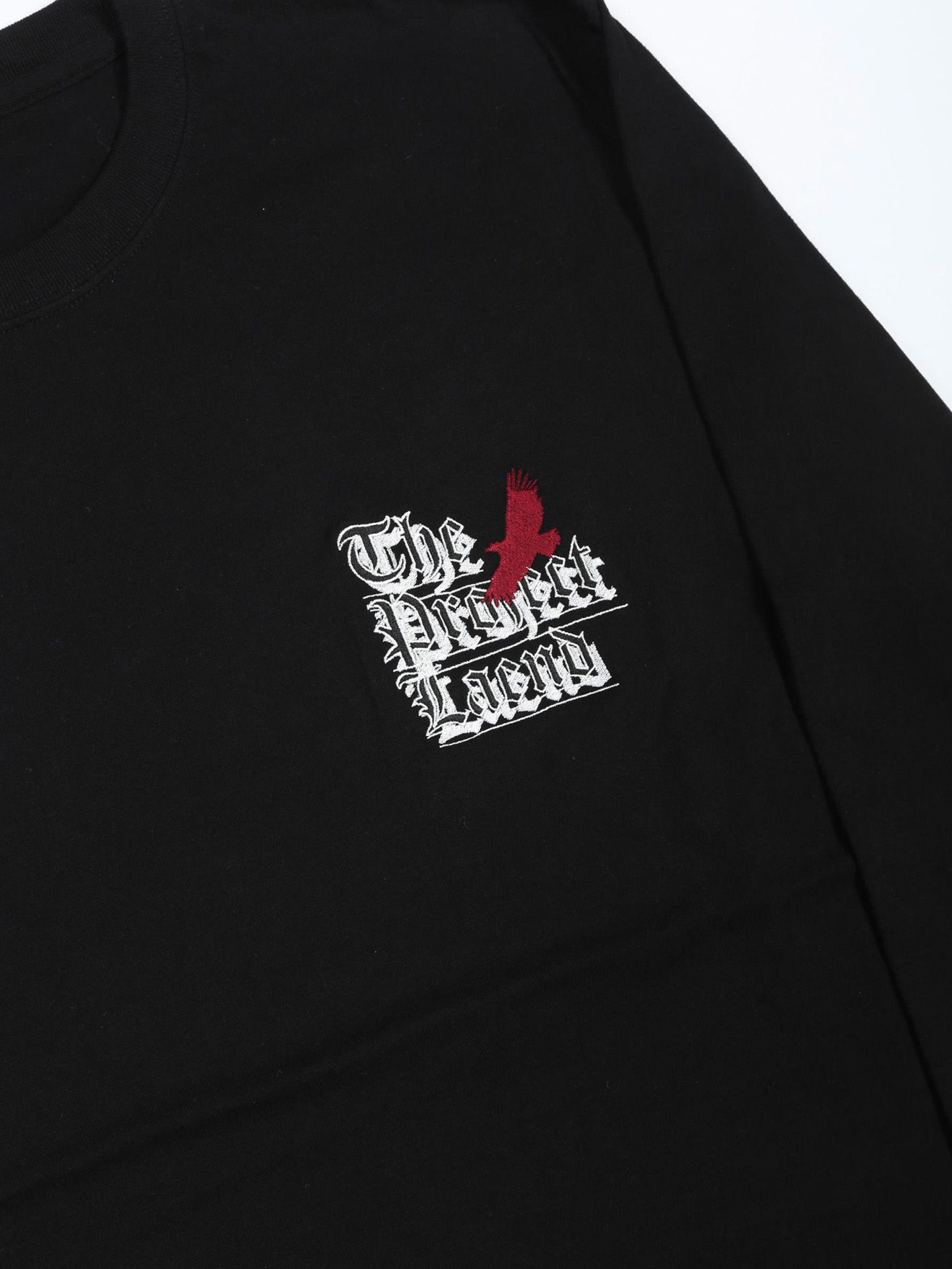 ロゴ刺繍ロングスリーブTシャツ - Embroidery Long Sleeve T Shirt - BLACK