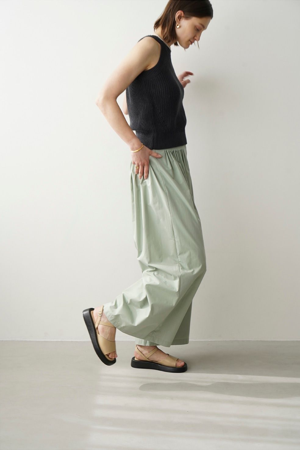 CLANE - タック デザイン ワイド パンツ - TUCK DESIGN WIDE PANTS