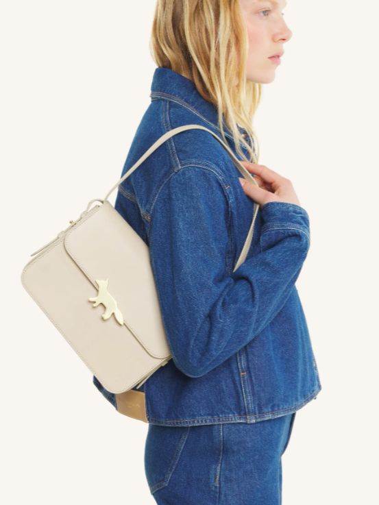 EDIE ラージバッグ - スムースレザー2WAYショルダーバッグ －macadamia