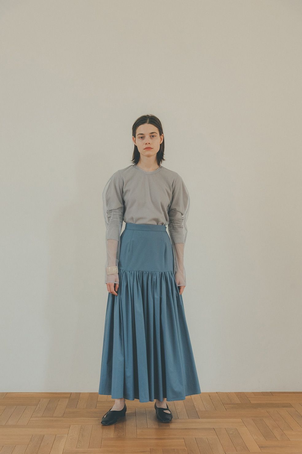 CLANE - メッシュレイヤードコンパクトトップス - MESH LAYERED