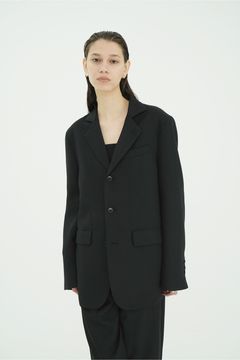 ヘリンボーン柄 テーラードジャケット - HERRINGBONE TAILORED JACKET (BLACK)