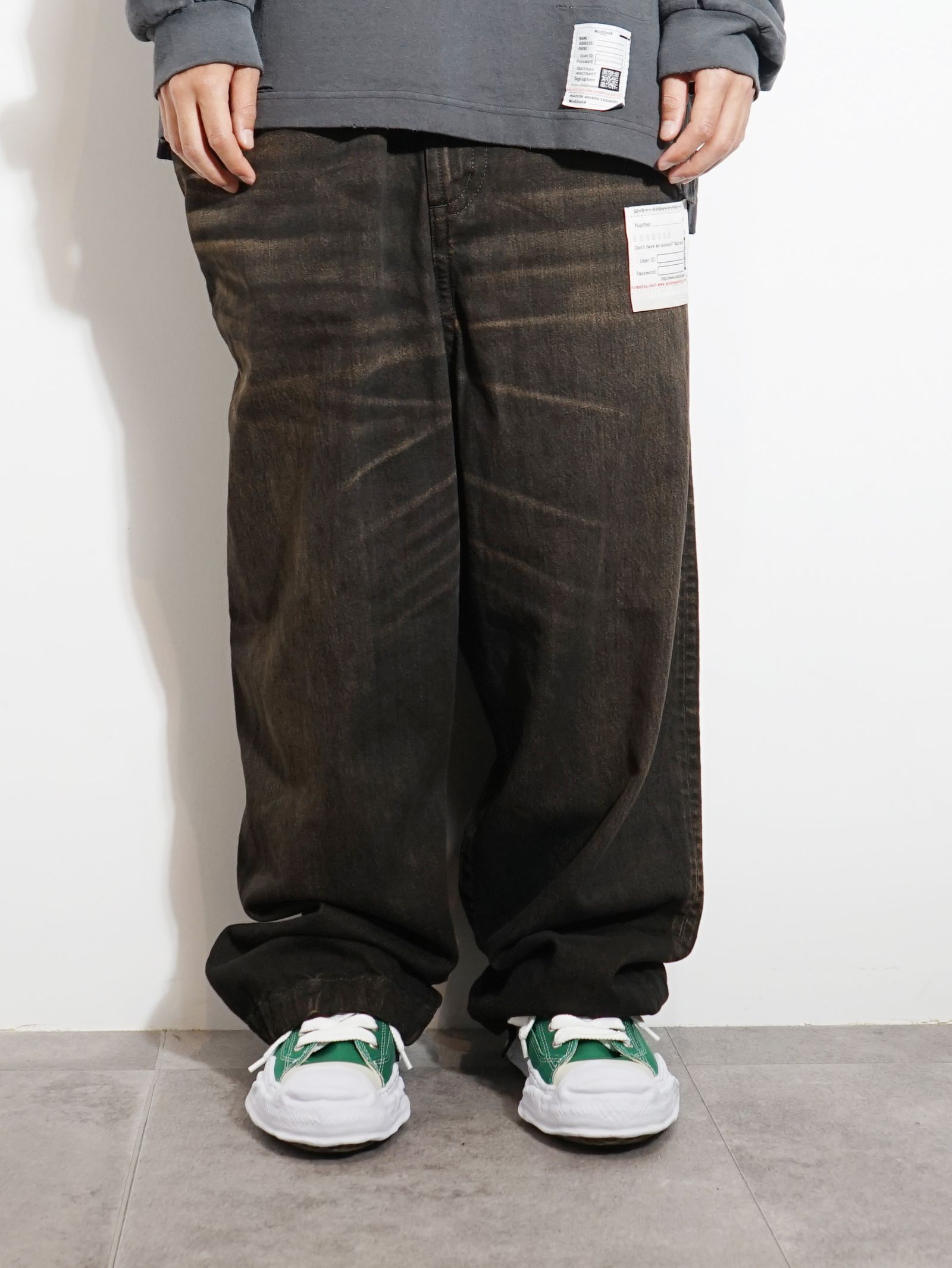 ヒュージーレイヤードデニムパンツ - Huge Layered Denim Pants BLACK