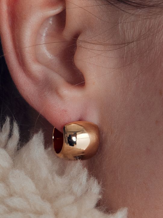 【両耳用】 ラージボリューム ワン タッチ ピアス - Volume One Touch Earrings GOLD