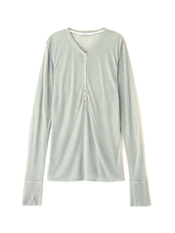 ウールフライスヘンリーネックプルオーバー（BLUE）