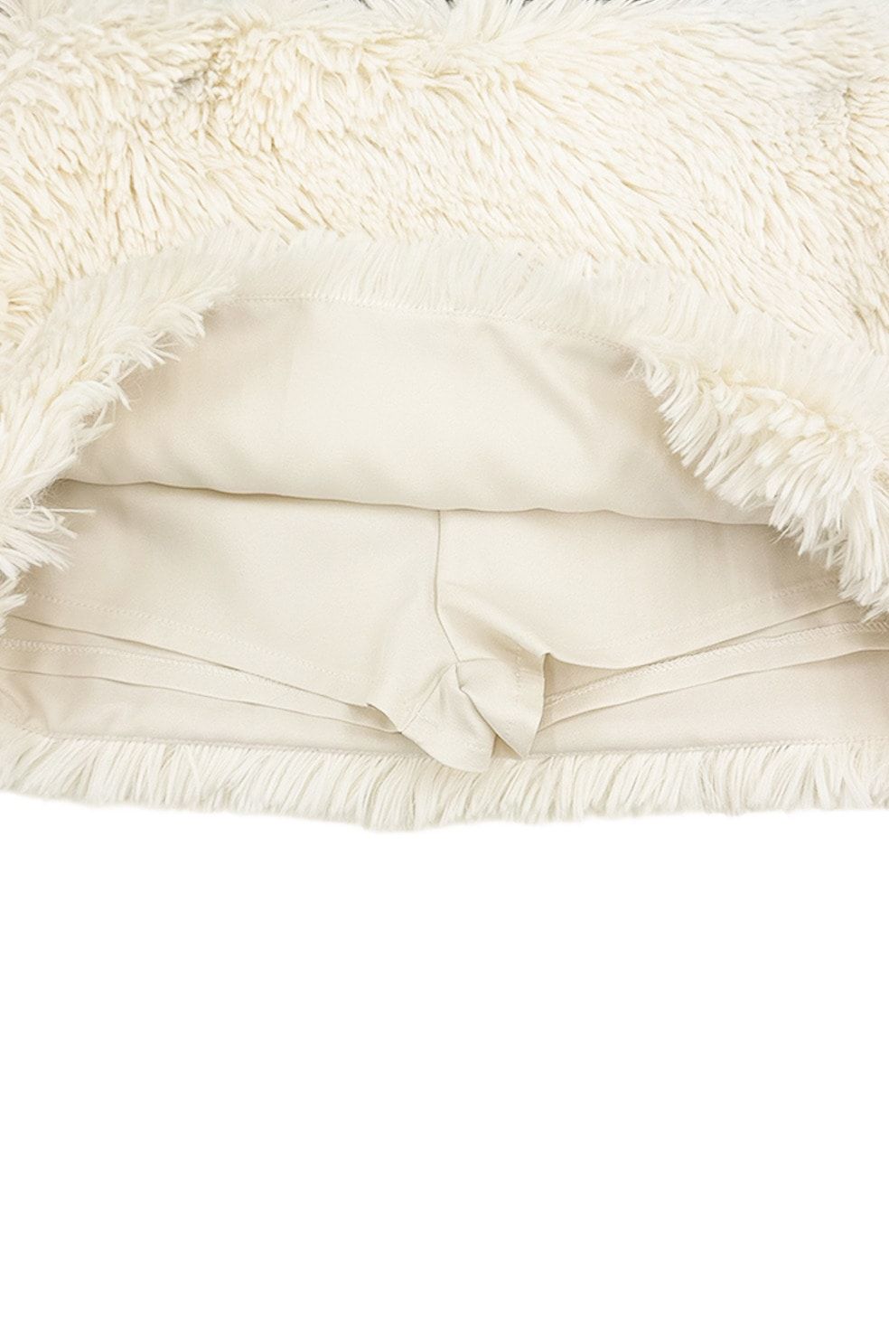 フェイクファーミニスカート - FAKE FUR MINI SKIRT (IVORY)