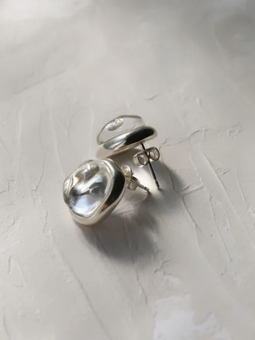 【両耳用】グラストウピアス SV シルバー シンプル デザイン ユニセックス アクセサリー
