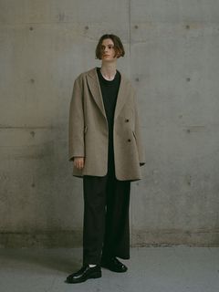 ピークドラペルウールジャケット - GREY