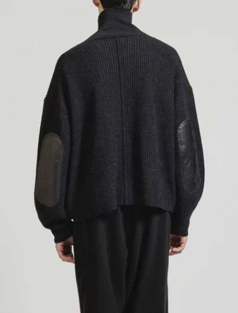 エルボーパッチ ドライバーズニット - DRIVERS KNIT - BLACK