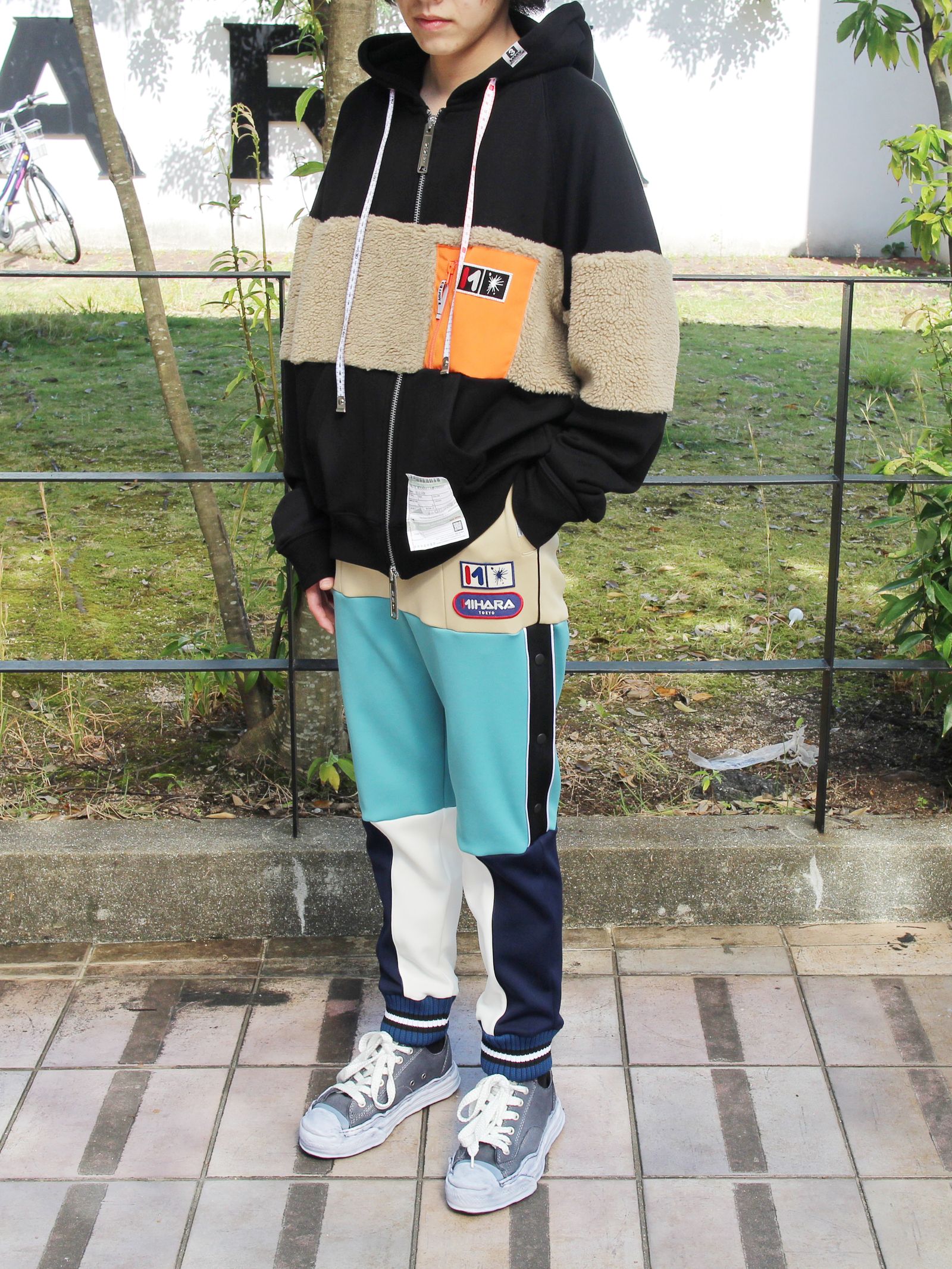 ボアフーディ - Boa border hoodie