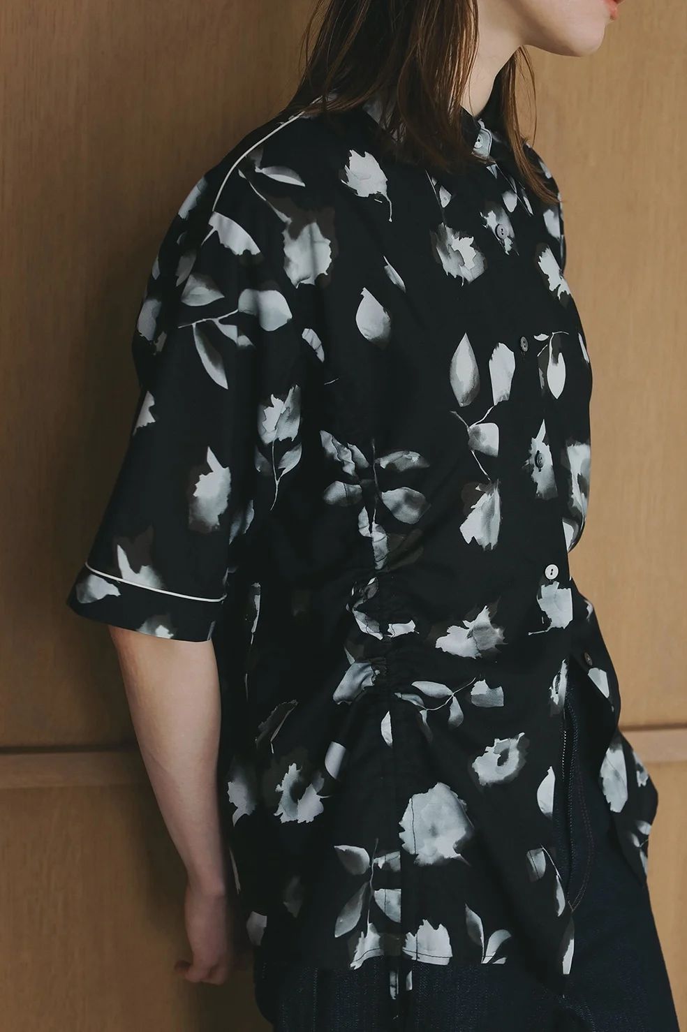 フラワーシャツ - BLURRED FLOWER SHIRTS - BLACK