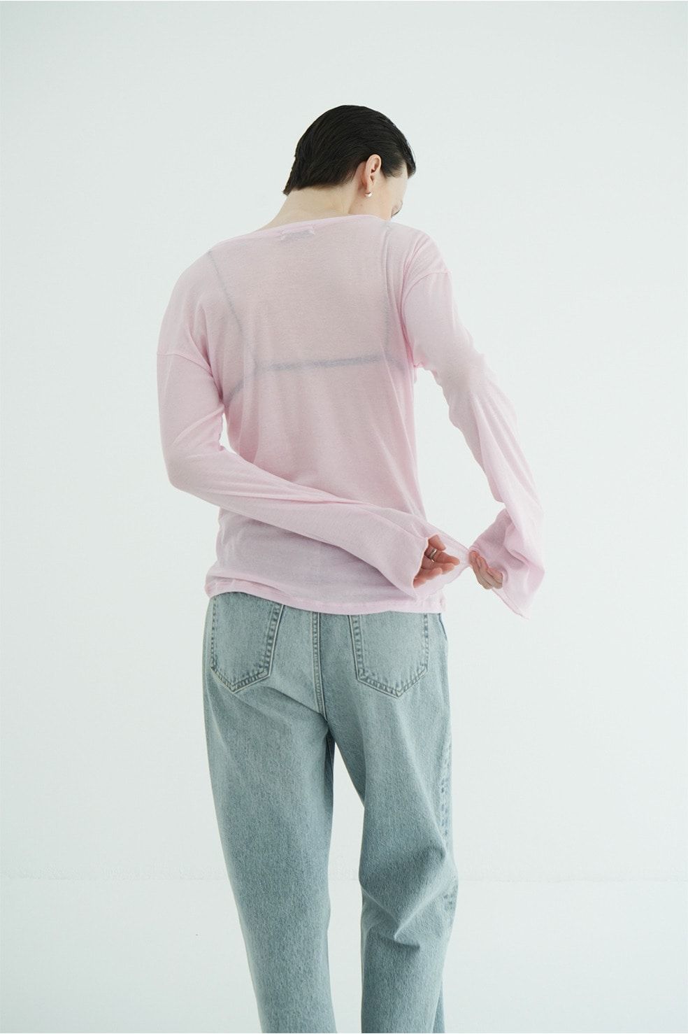シアールーズロンティー - SHEER LOOSE CUT TOPS (PINK)