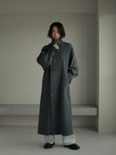 ミリタリーロングリバーコート - GREY