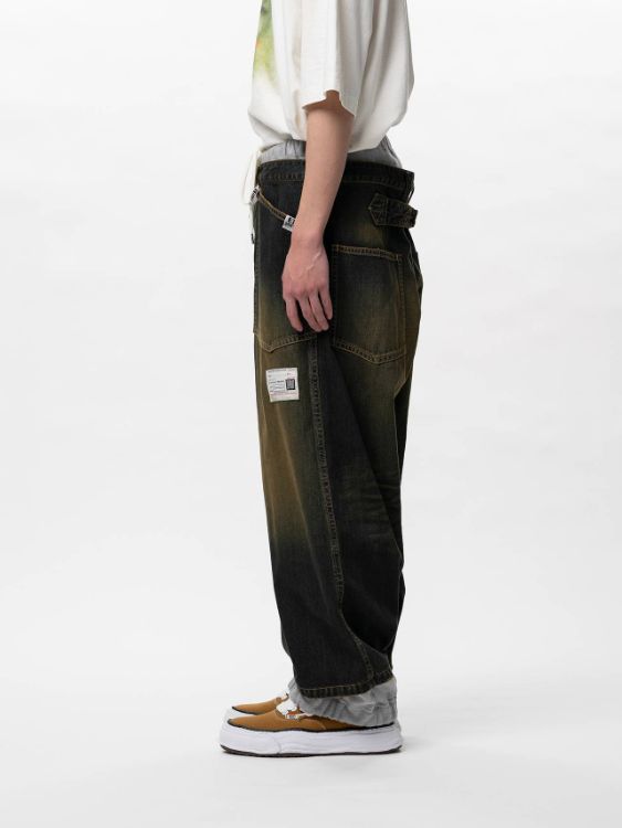 スウェットパンツ コンバインドデニムパンツ - Sweat Pants Combined Denim Pants (INDIGO)