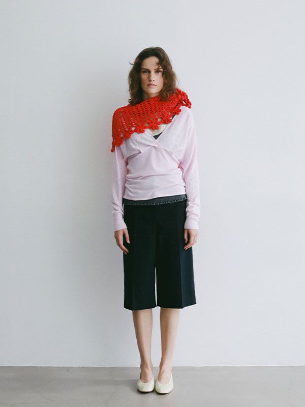 クロシェニットカーディガン (RED)