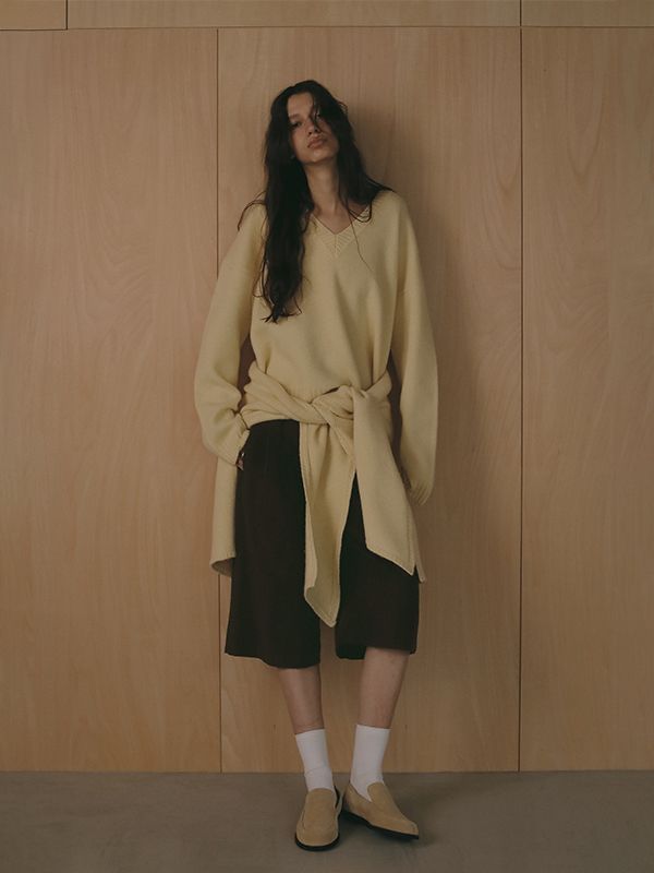ウールカルゼタックショートパンツ  (BROWN)