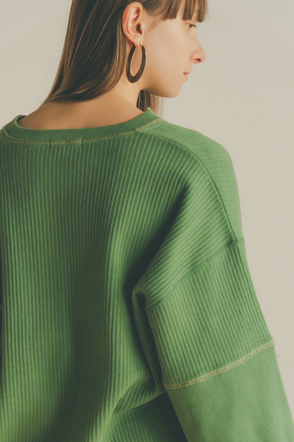 カラーステッチヘビーリブトップス - COLOR STITCH HEAVY RIB TOPS - GREEN