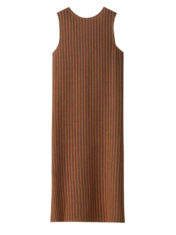 パターンニッティング2wayロングトップス - BROWN