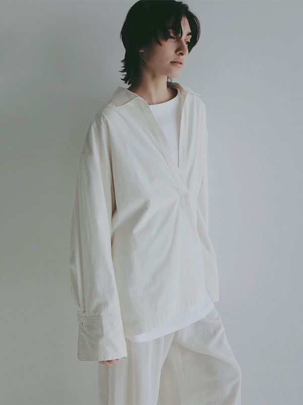 コットンシルクスキッパーシャツ - OFF WHITE