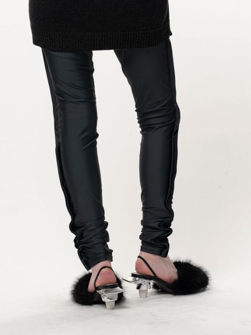 【レディース】 フロントバック コンバインドレギンス - Front Back Combined Leggings (BLACK)