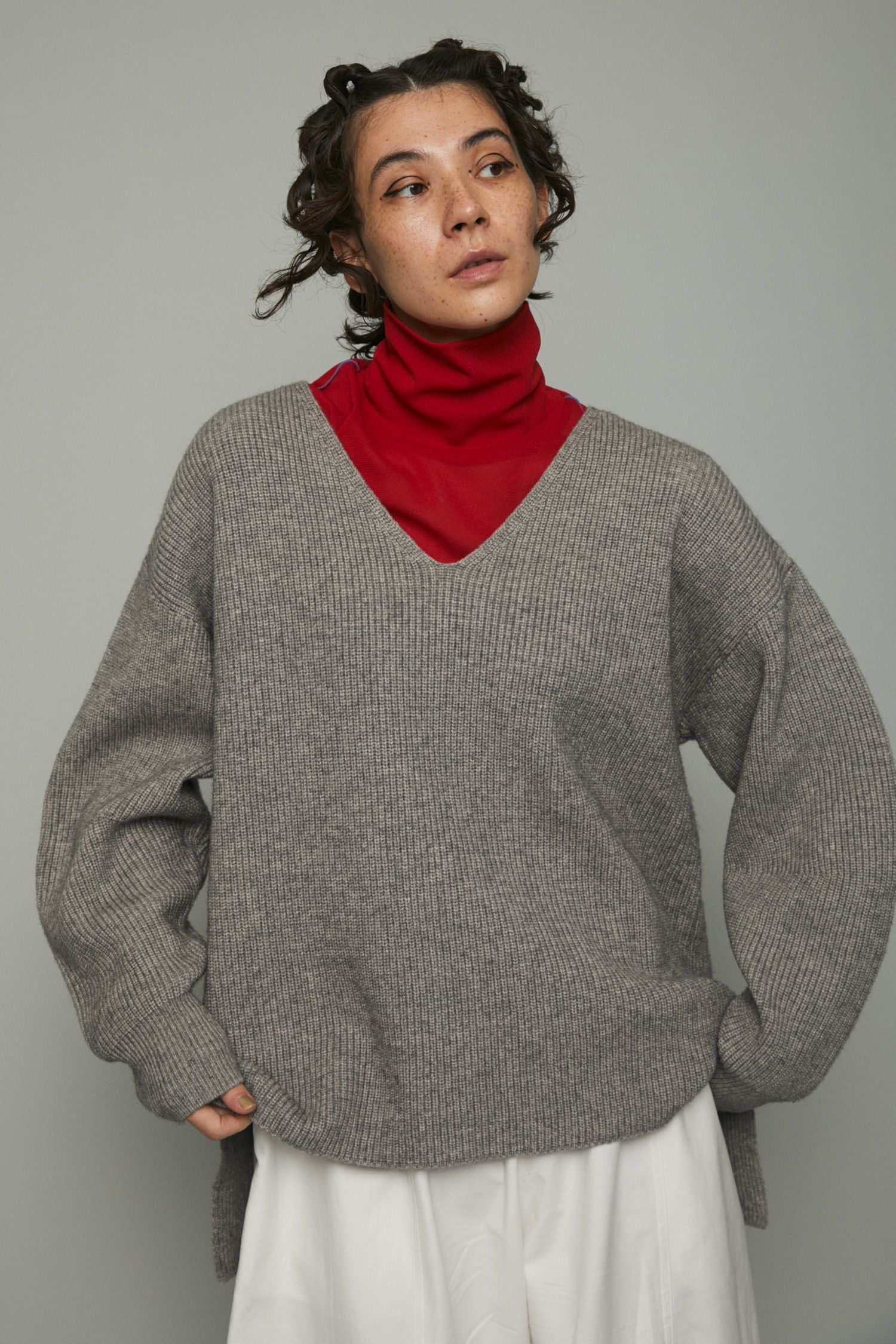 レイヤード フリル トップス  - Layered frill tops - T-GREY
