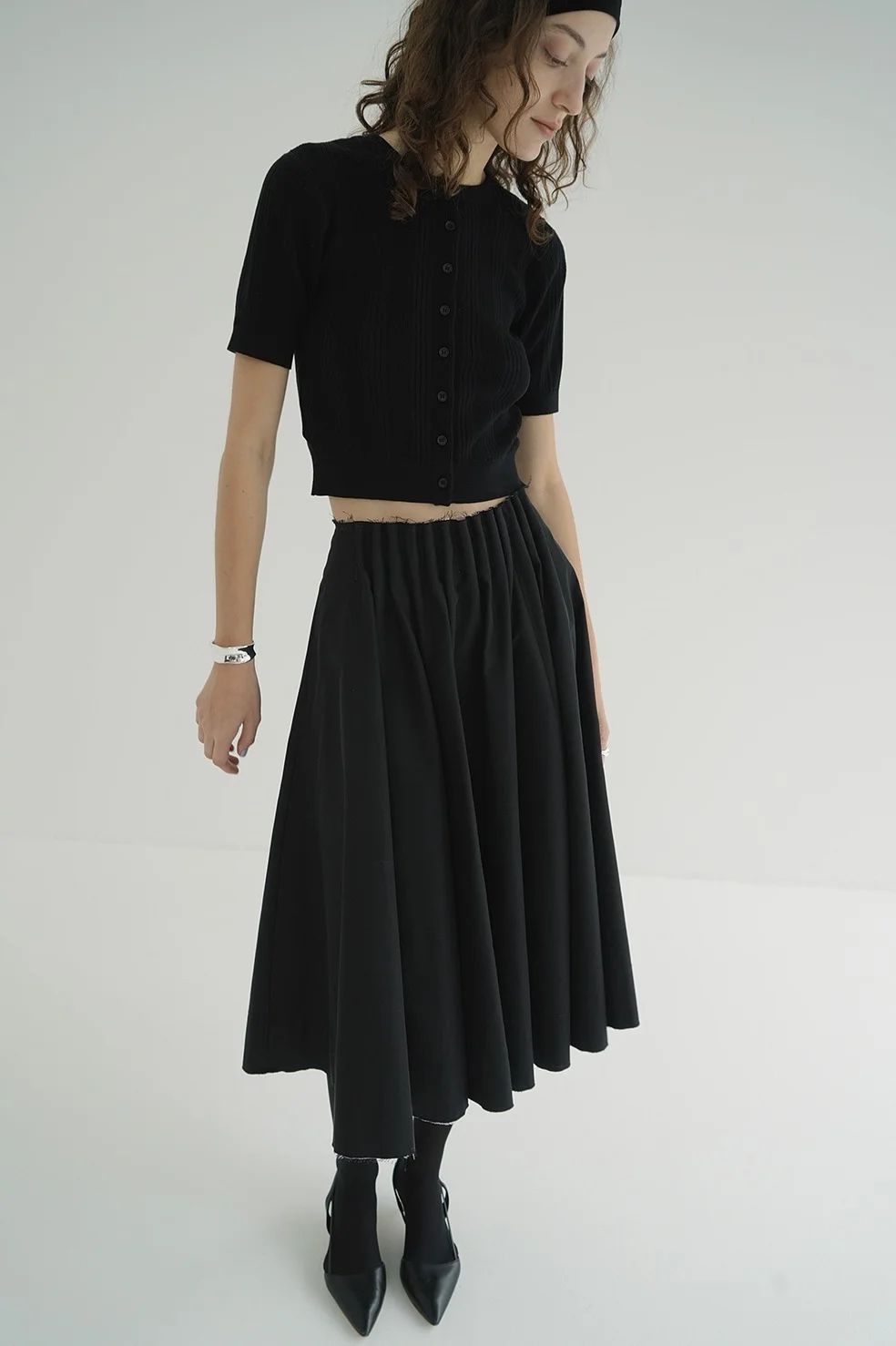 CLANE - ファイスリブ ニット カーディガン - W FACE RIB KNIT