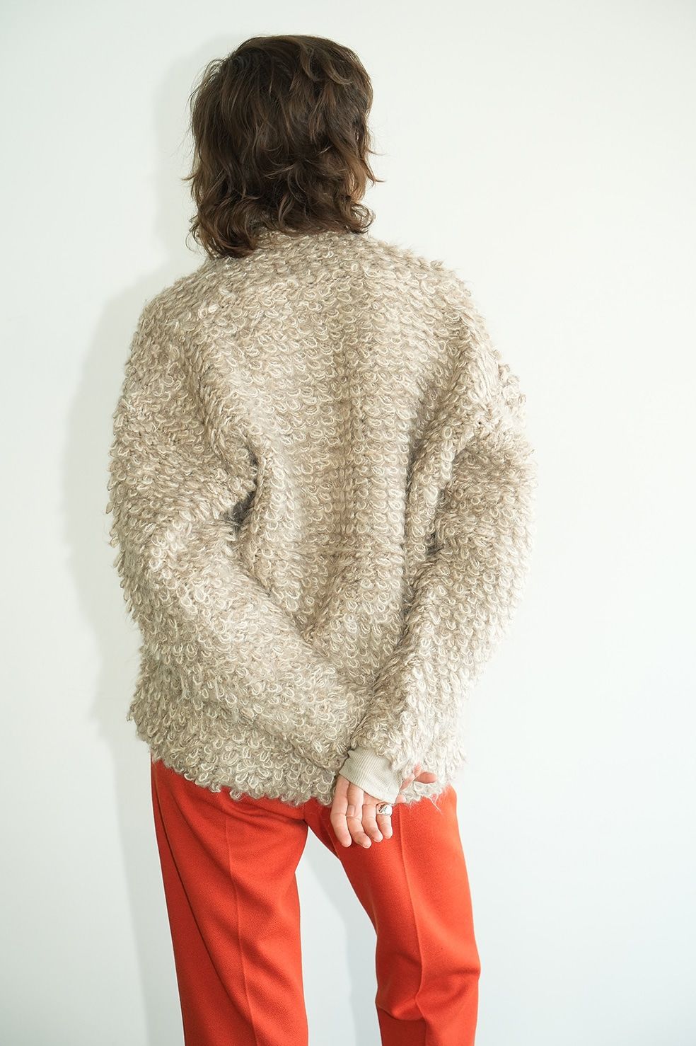 ミックス モヘア ニット トップス -  MIX LOOP MOHAIR KNIT TOPS - BEIGE