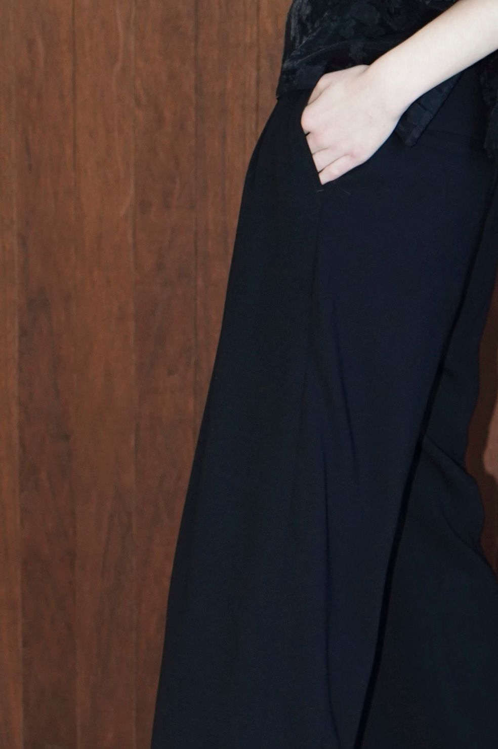 【23SS】 ベーシック タック パンツ  - BLACK
