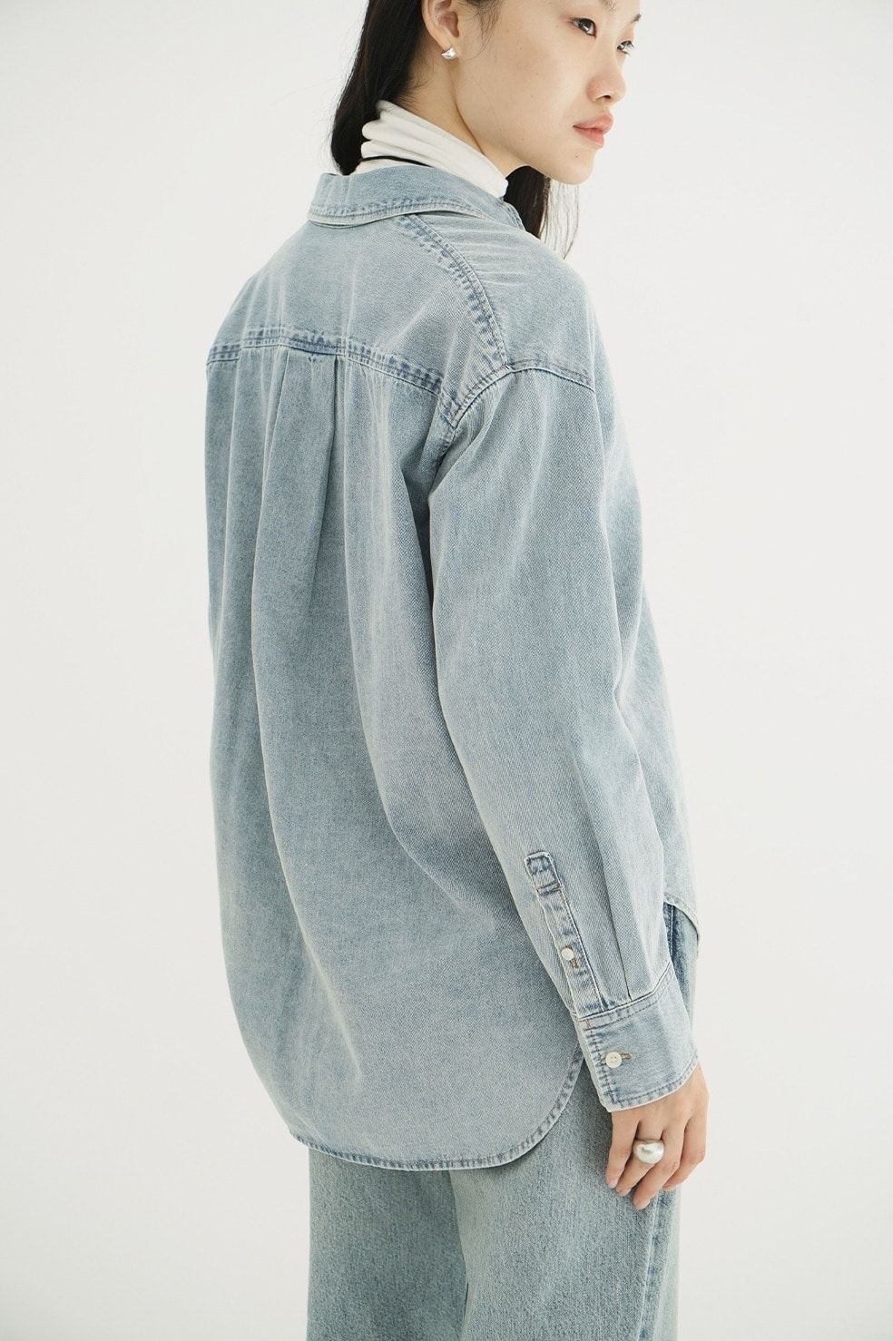 コンパクトデニムシャツ | COMPACT DENIM SHIRTS (ICE BLUE)